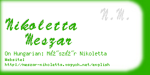nikoletta meszar business card